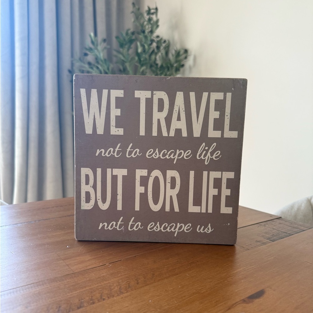 Travel Quote Gray Inspirational Sign Plaque Wall Home Decor - Picture 2 of 7